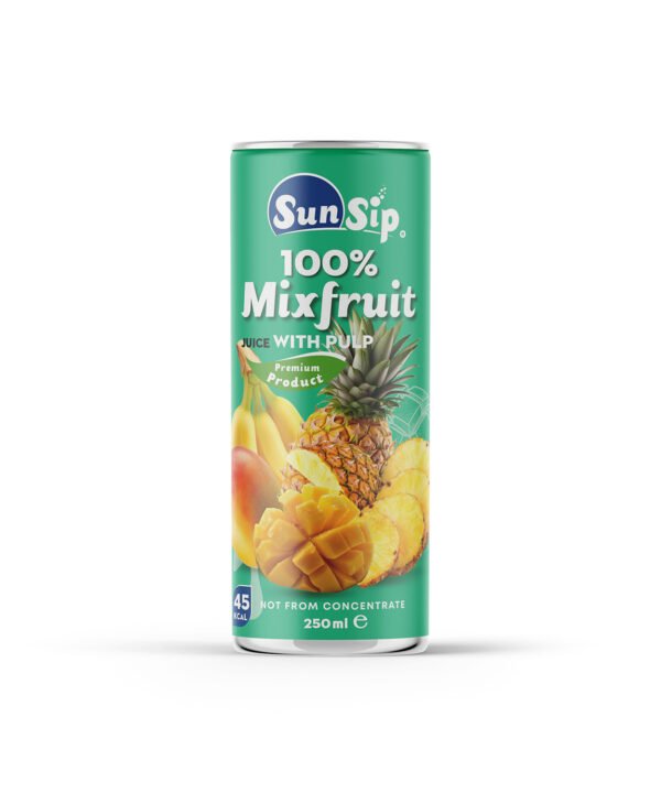 100% Mixfruit Juice with pulp, 250ml can, wholesale supply