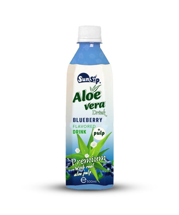 SUNSIP ALOE VERA with Pulp (Blueberry Flavor) - 500ml bottle