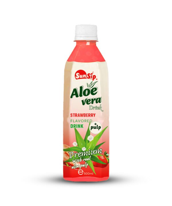 SUNSIP ALOE VERA with Pulp (Strawberry Flavor) - 500ml PET bottle