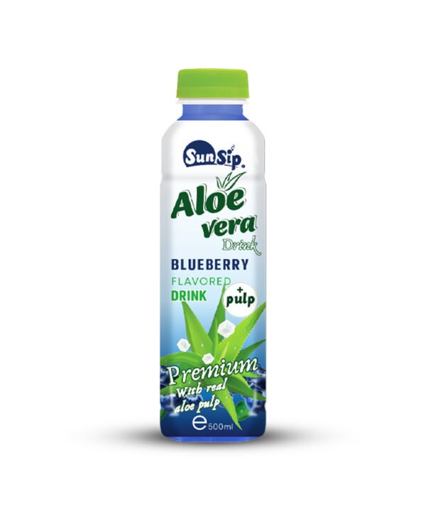 SUNSIP ALOE VERA with Pulp (Blueberry Flavor) - 500ml bottle