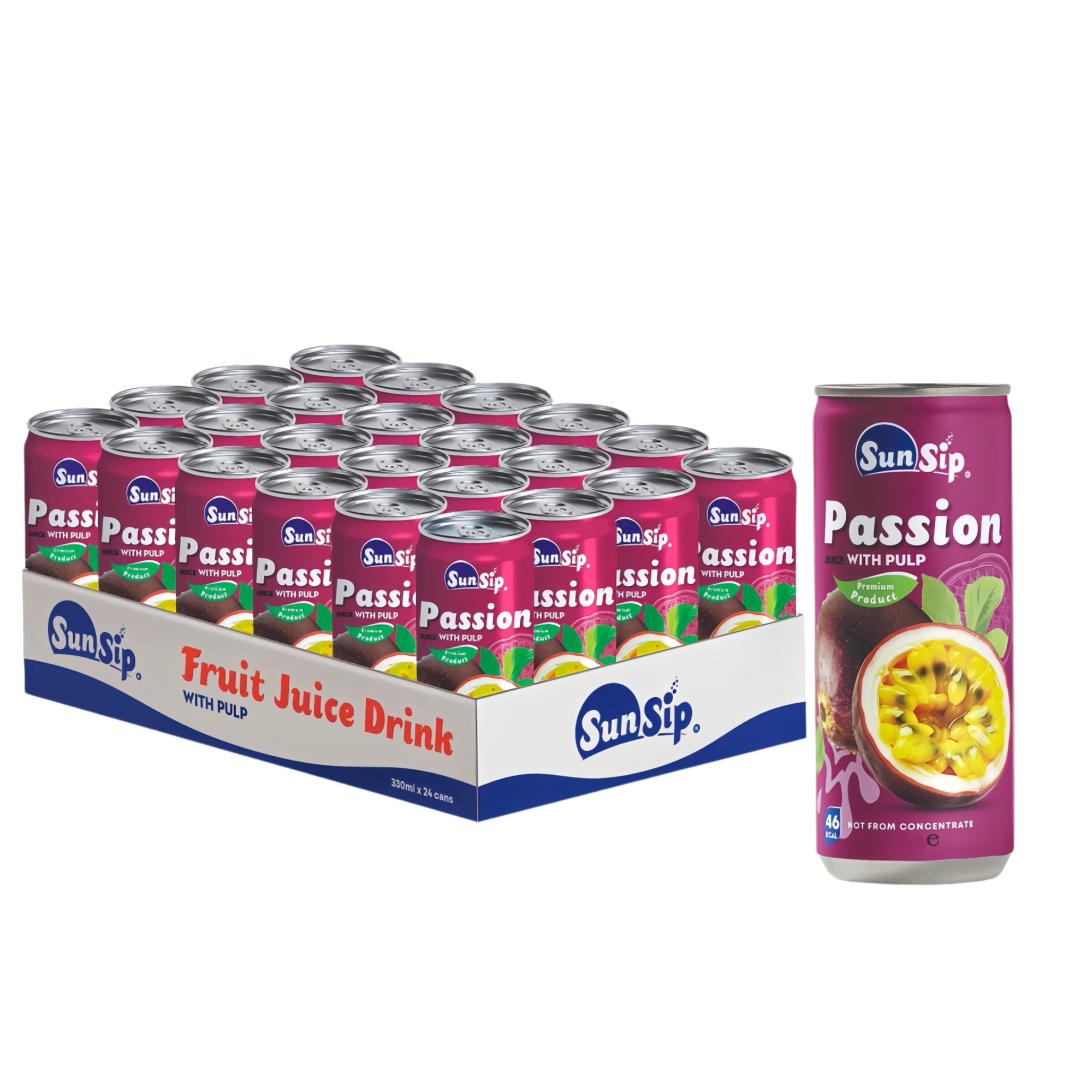 SUNSIP FRUIT JUICE with Passion – 250ml slim can - Image 2