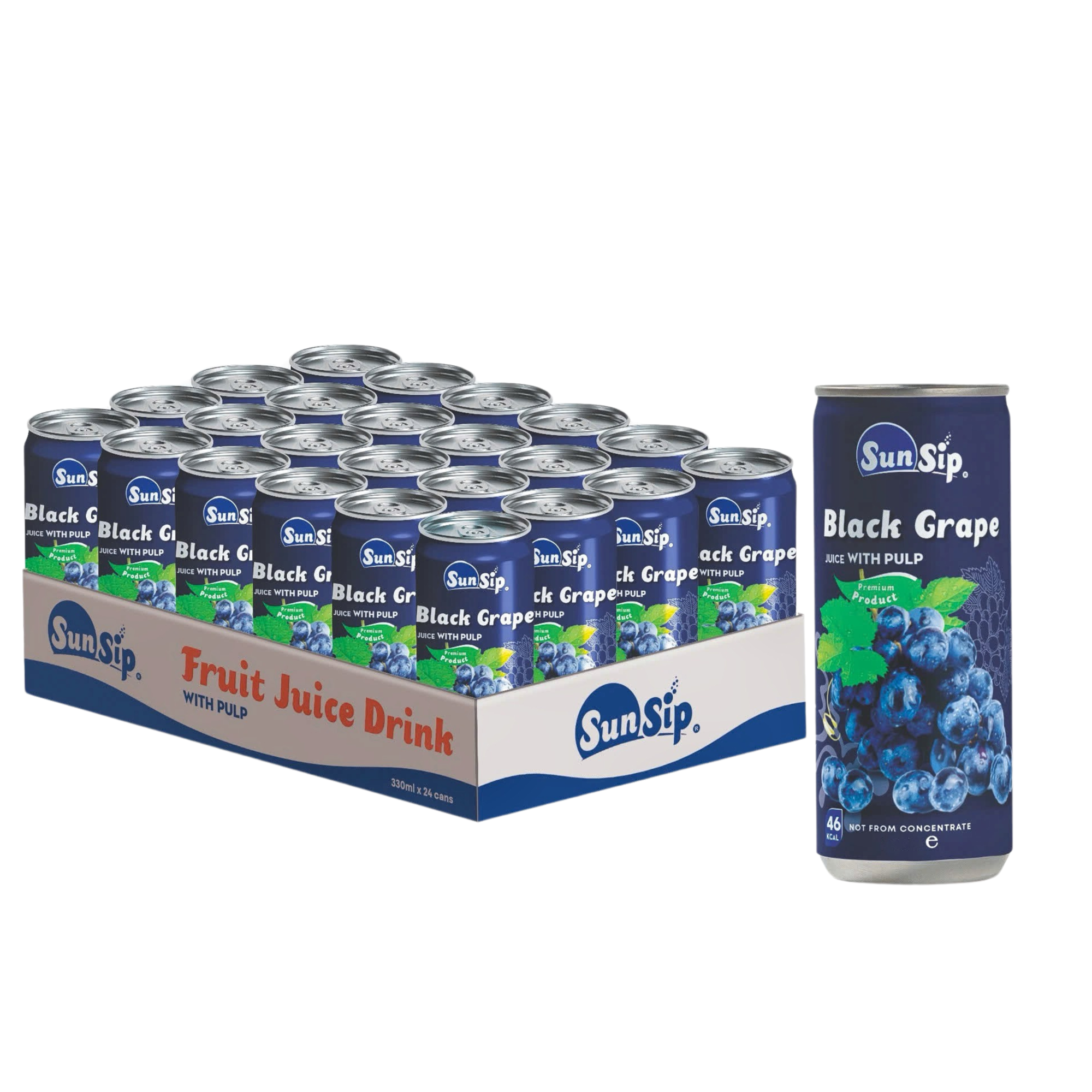 SUNSIP FRUIT JUICE with Grape– 250ml slim can - Image 2