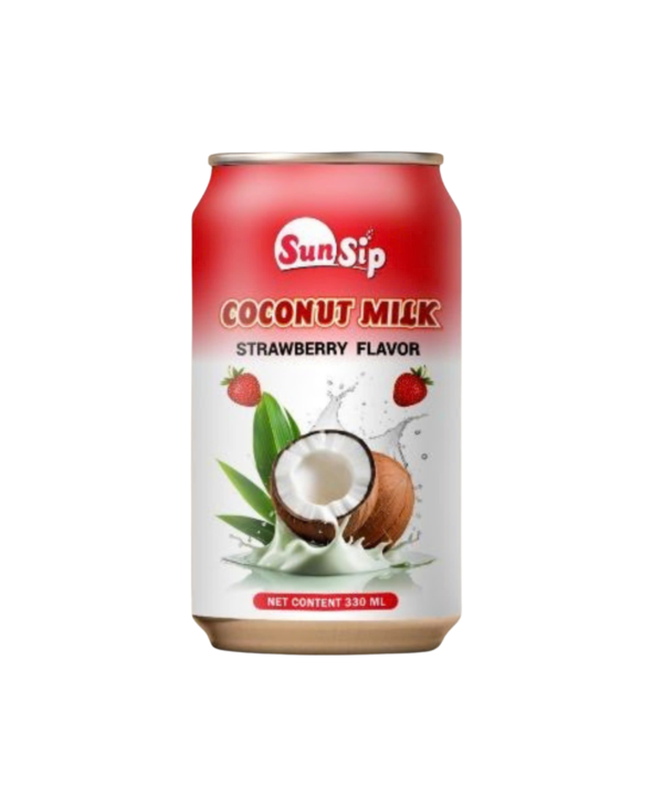 SUNSIP COCONUT MILK with Strawberry - 330ml short can