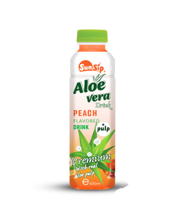 SUNSIP ALOE VERA with Pulp (Peach Flavor) - 500ml PET bottle