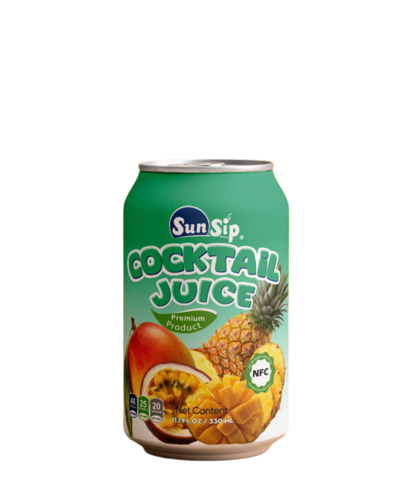 SUNSIP FRUIT JUICE with Cocktail – 330ml short can