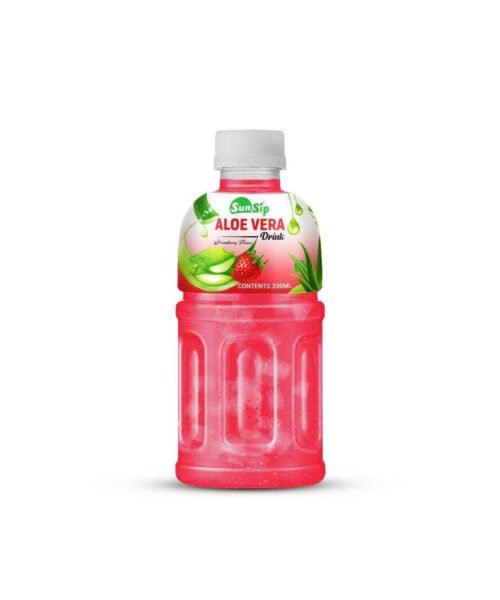 SUNSIP ALOE VERA with Pulp (Strawberry Flavor) – 330ml Pet Bottle