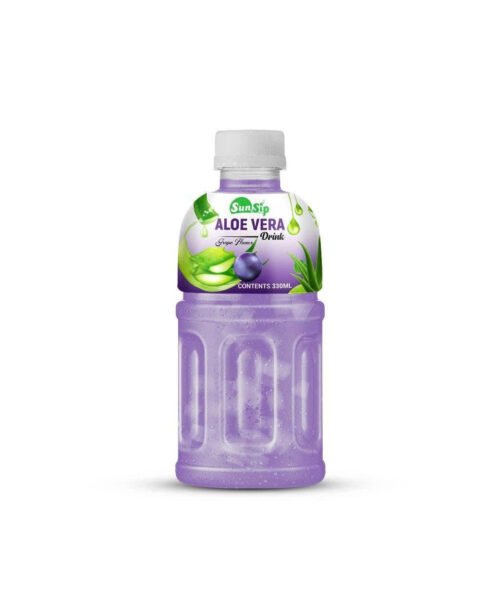 SUNSIP ALOE VERA with Pulp (Grape Flavor) – 330ml Pet Bottle