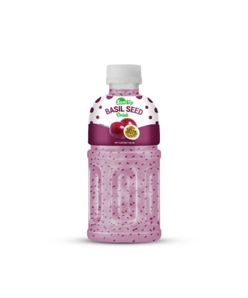 SUNSIP BASIL SEED DRINK ( Passion Flavor) – 330ml Pet Bottled