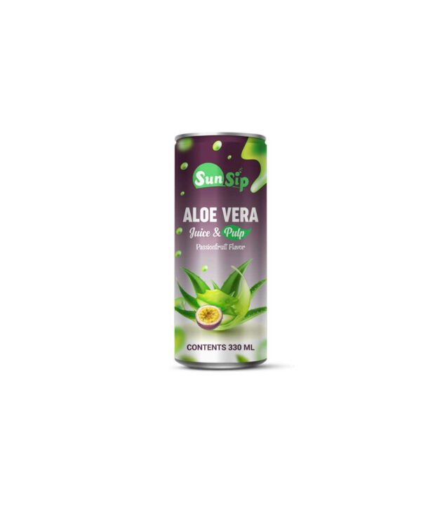 SUNSIP ALOE VERA with Pulp (Passion Flavor) –  250ml slim can