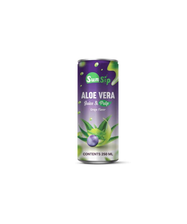 SUNSIP ALOE VERA with Pulp (Grape Flavor) – 330ml short can
