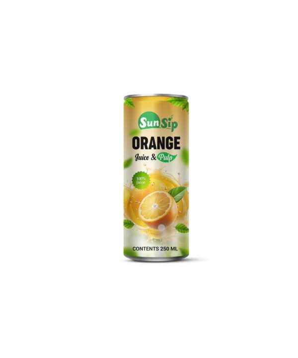 SUNSIP ALOE VERA with Pulp (Orange Flavor) – 250ml slim can