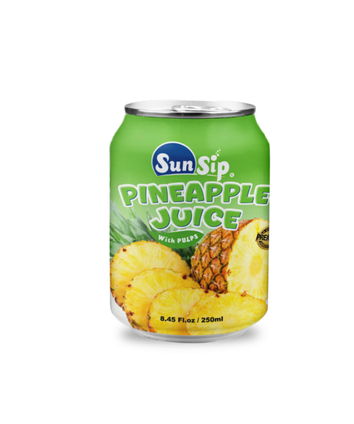 OEM/ SUNSIP PINEAPPLE JUICE WITH PULP – 250ml stubby can