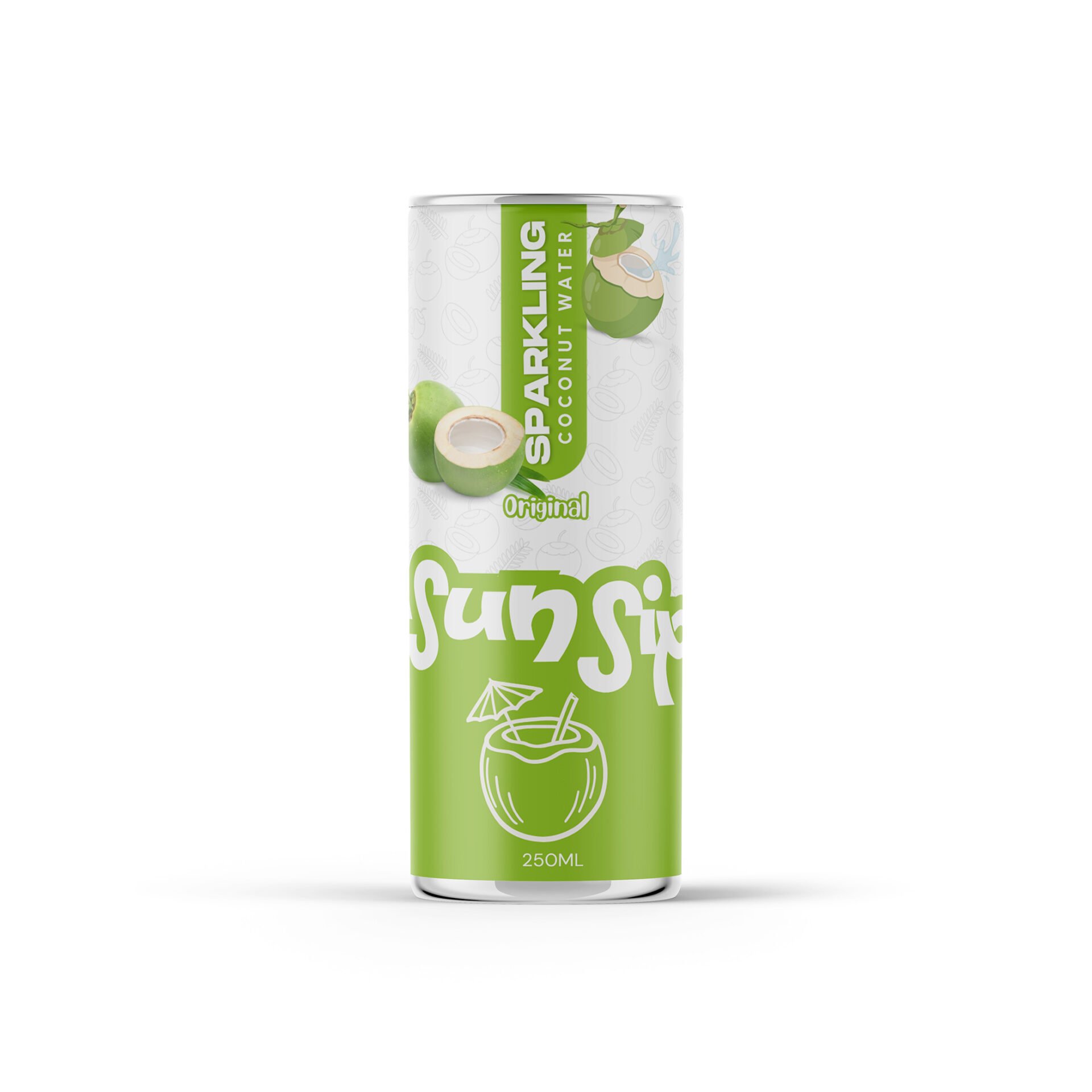 Original sparkling coconut water 250ml aluminum can OEM manufacturer Vietnam