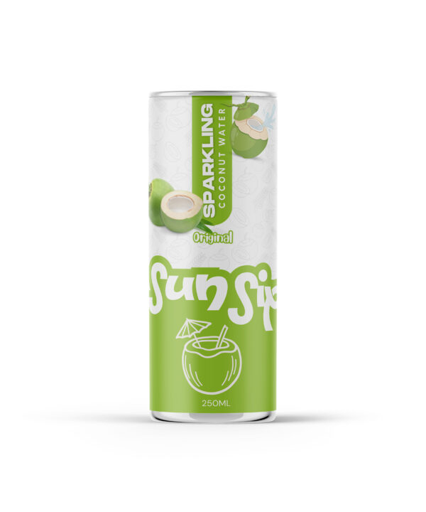 Original sparkling coconut water 250ml aluminum can OEM manufacturer Vietnam