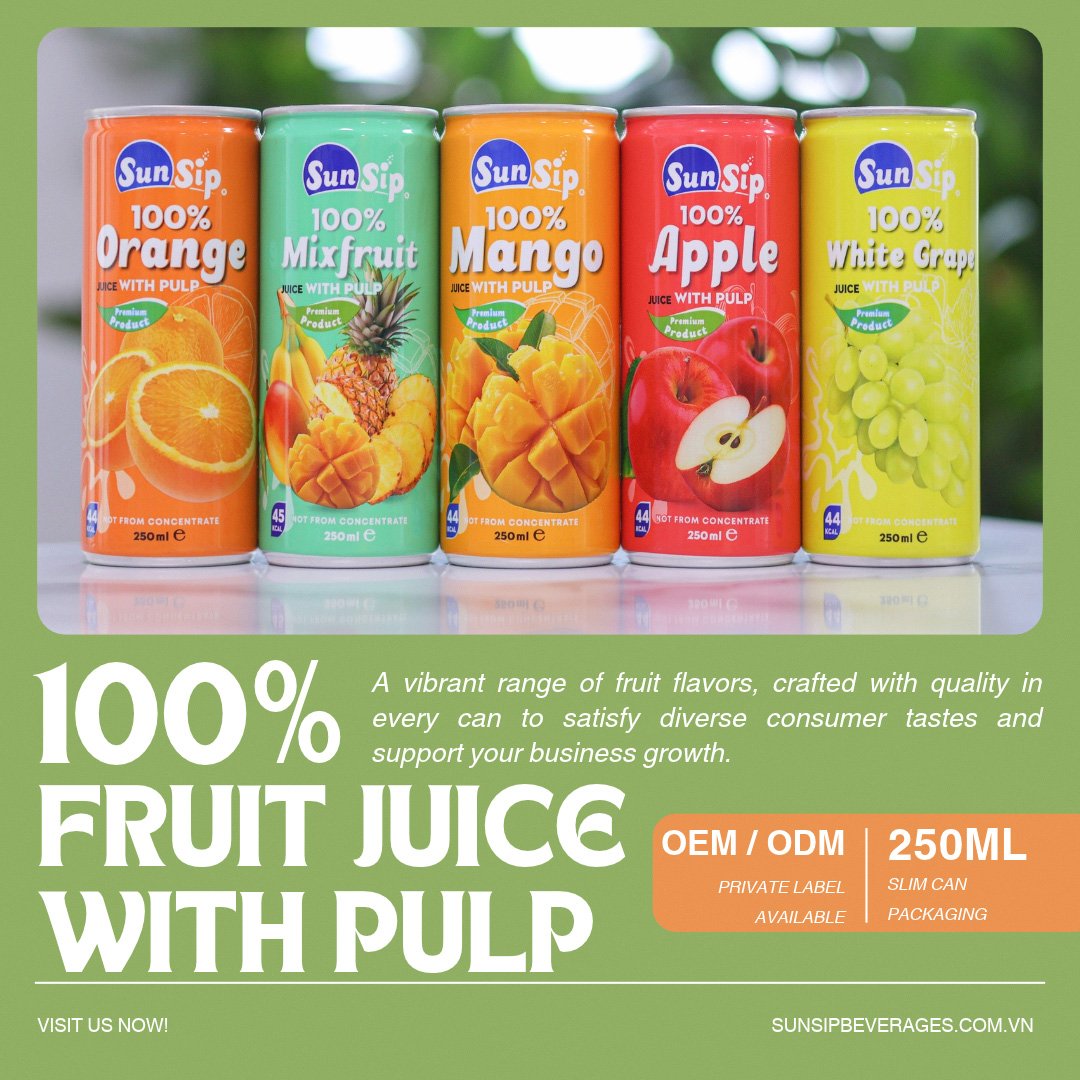 SUNSIP 100% FRUIT JUICE WITH PULP
