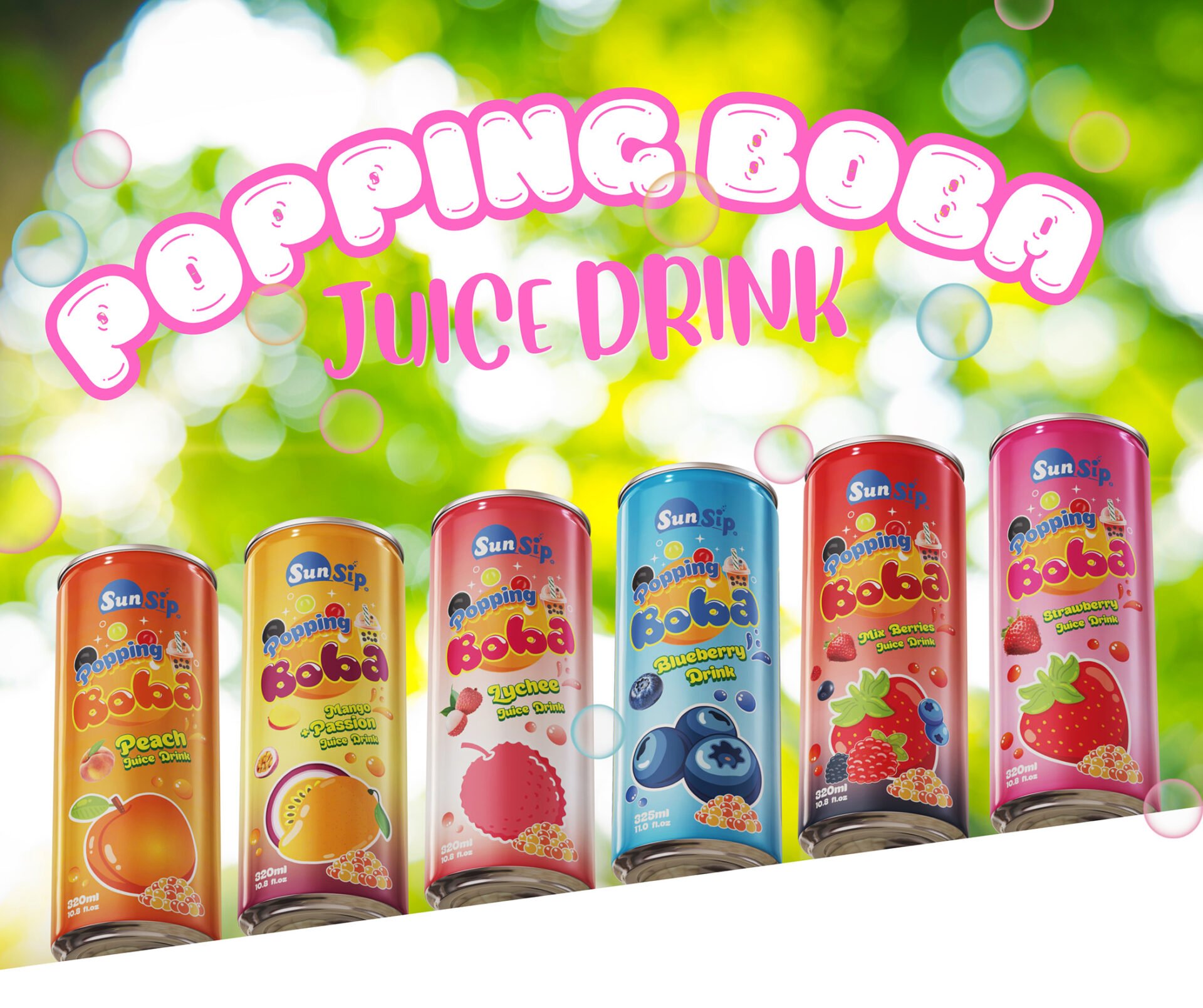 SUNSIP POPPING BOBA JUICE DRINK