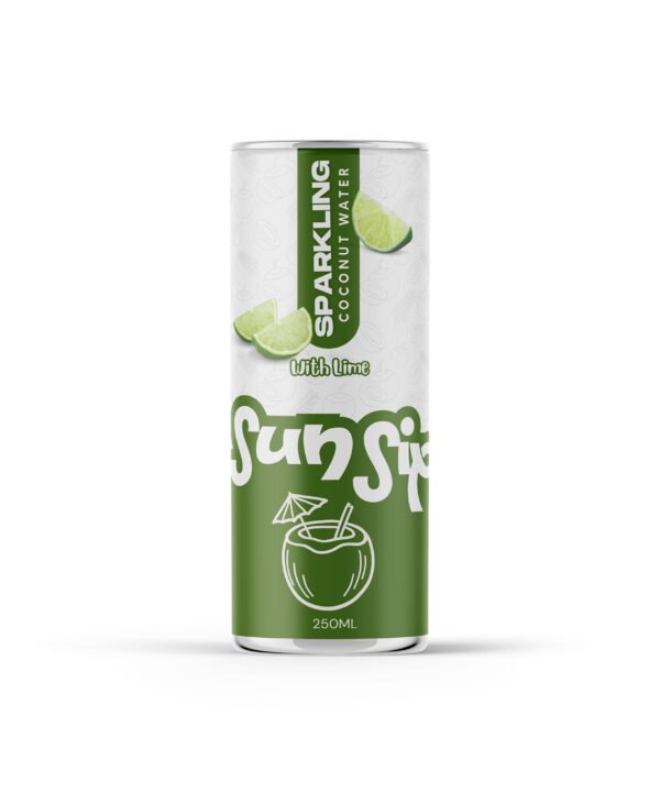 sparkling coconut water lime flavor 250ml can private label OEM Vietnam