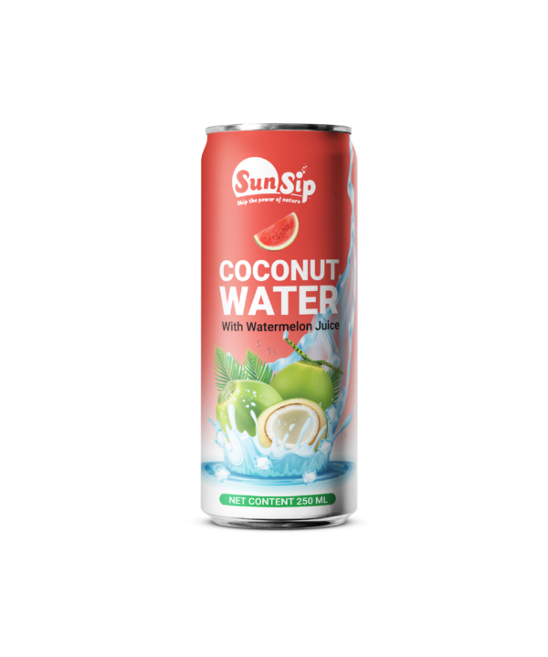 SUNSIP COCONUT WATER with Melon - 250ml slim can