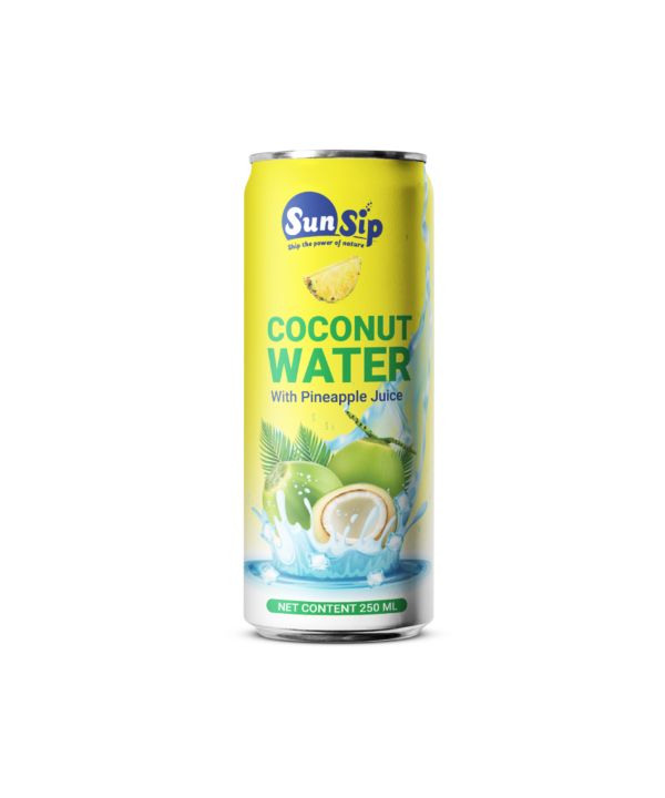 SUNSIP COCONUT WATER with Pineapple - 250ml slim can