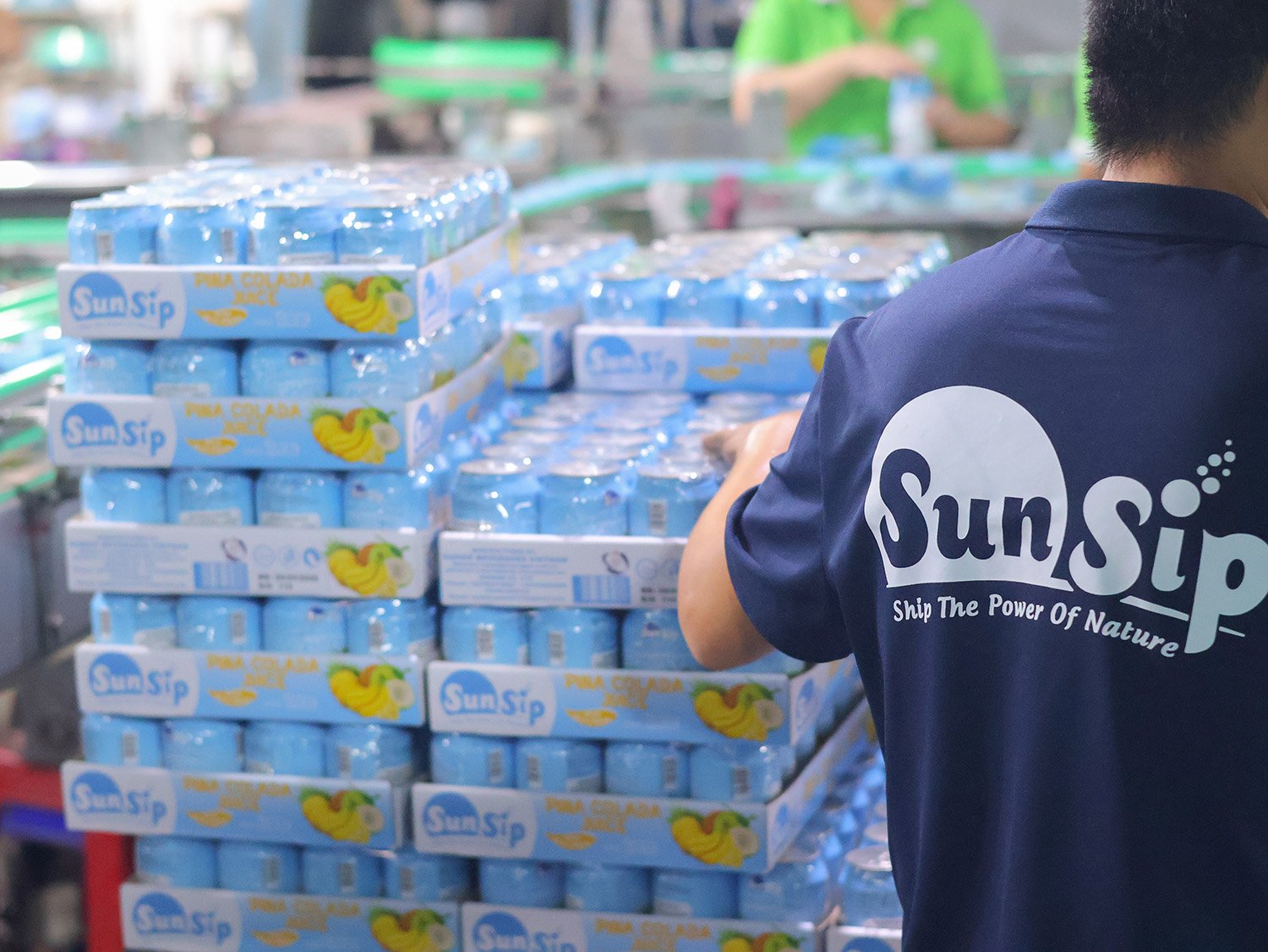 palletized private label juice ready for export