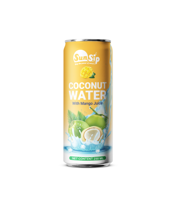 SUNSIP COCONUT WATER with Mango - 250ml slim can