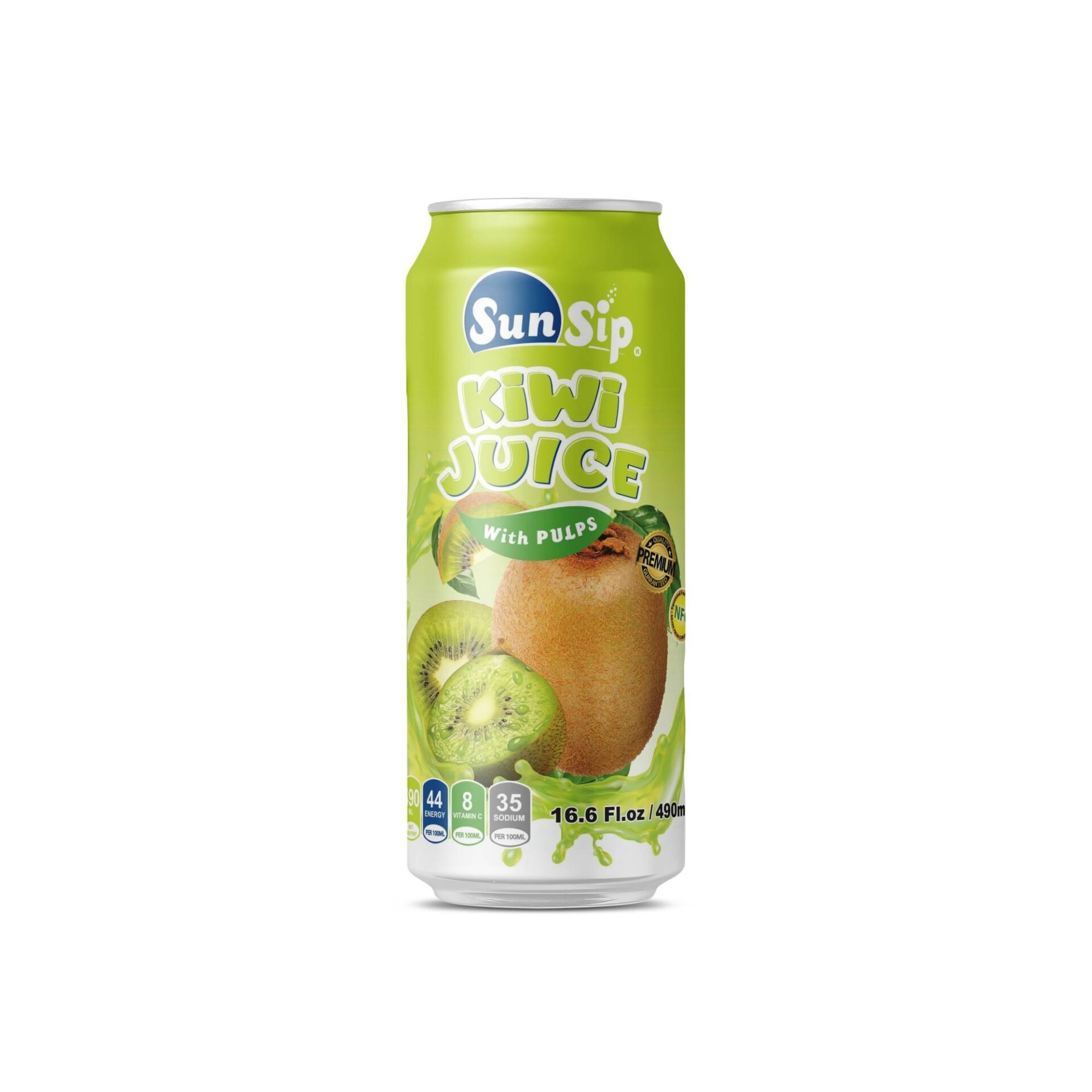 SunSip Kiwi Juice with Pulp 490ml aluminum can
