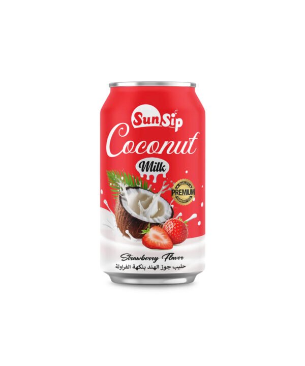 SUNSIP COCONUT MILK with Strawberry – 330ml short can