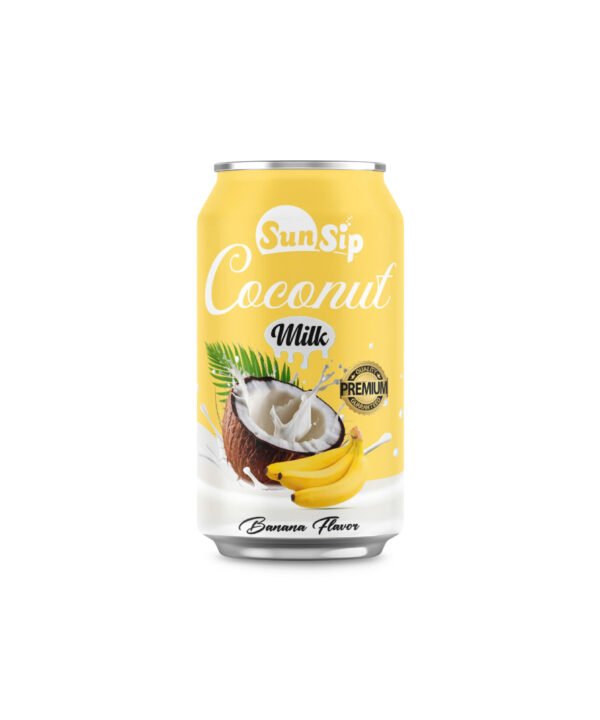 SUNSIP COCONUT MILK with Banana– 330ml short can
