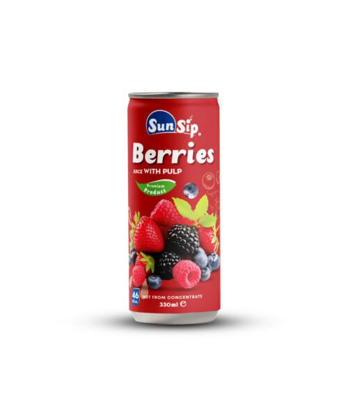 SUNSIP FRUIT JUICE with Berries – 250ml slim can