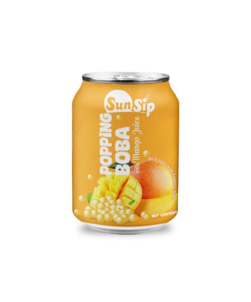 SunSip Popping Boba with Mango Juice  250ml Stubby can