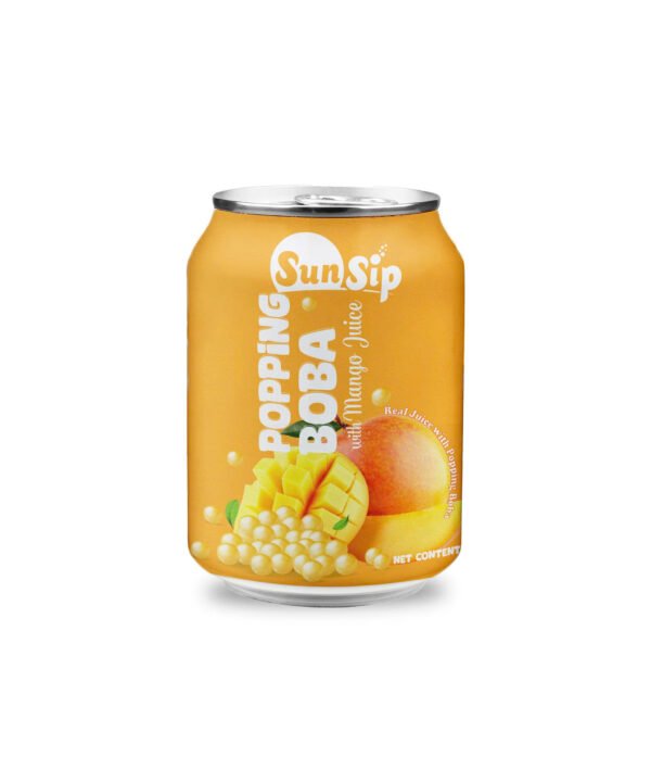 SunSip Popping Boba with Mango Juice  250ml Stubby can