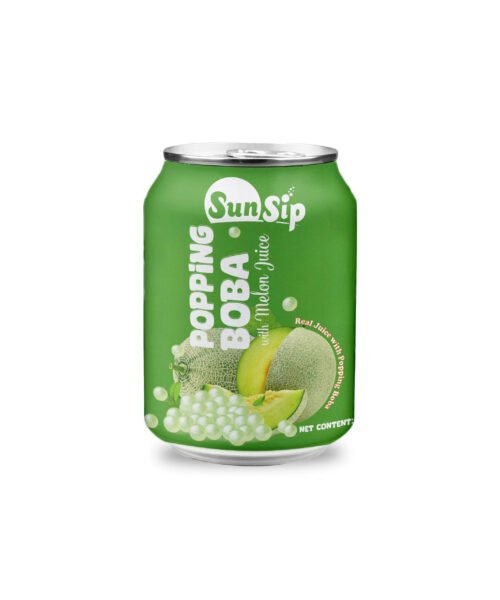 SunSip Popping Boba with Melon Juice  250ml Stubby can