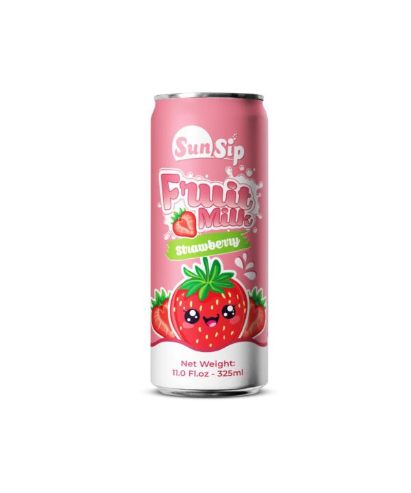 Strawberry Fruit Milk 325ml Can Private Label